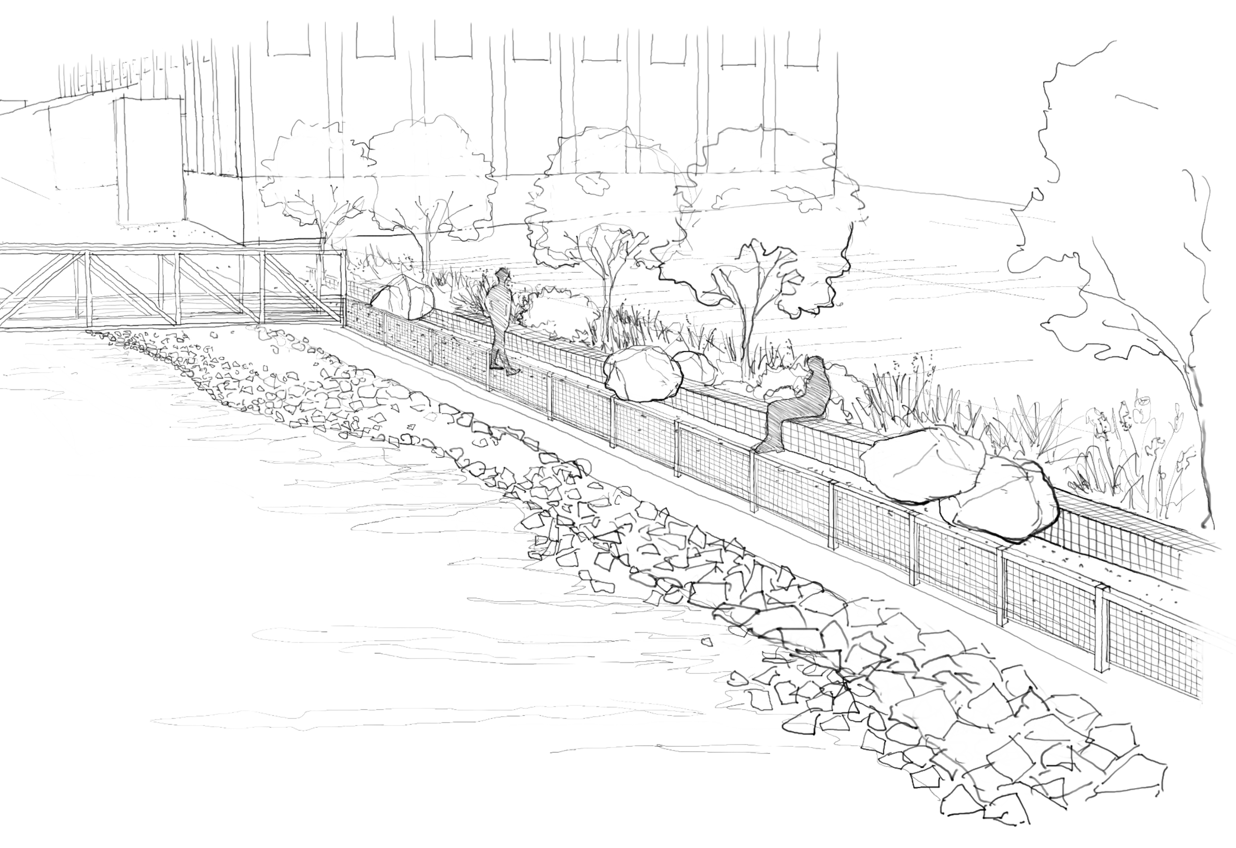 23rd Street Bay Trail extension, illustration by Groundworks Office