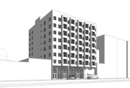 3565 Geary Boulevard previous design, illustration by Shatara Architecture
