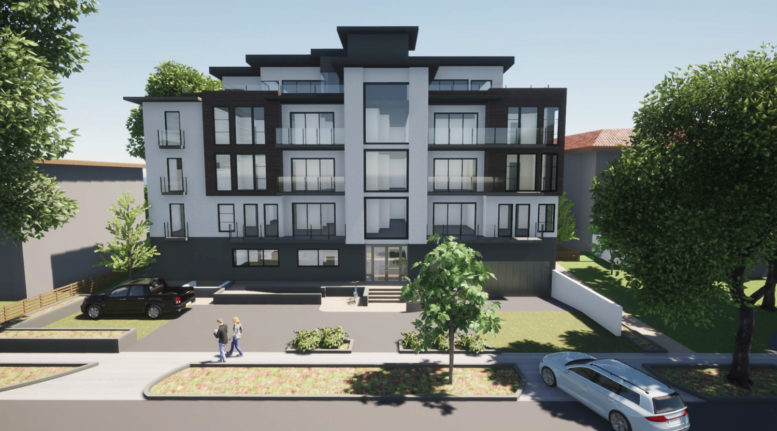 556 El Camino Real aerial view, rendering by RSS Architecture