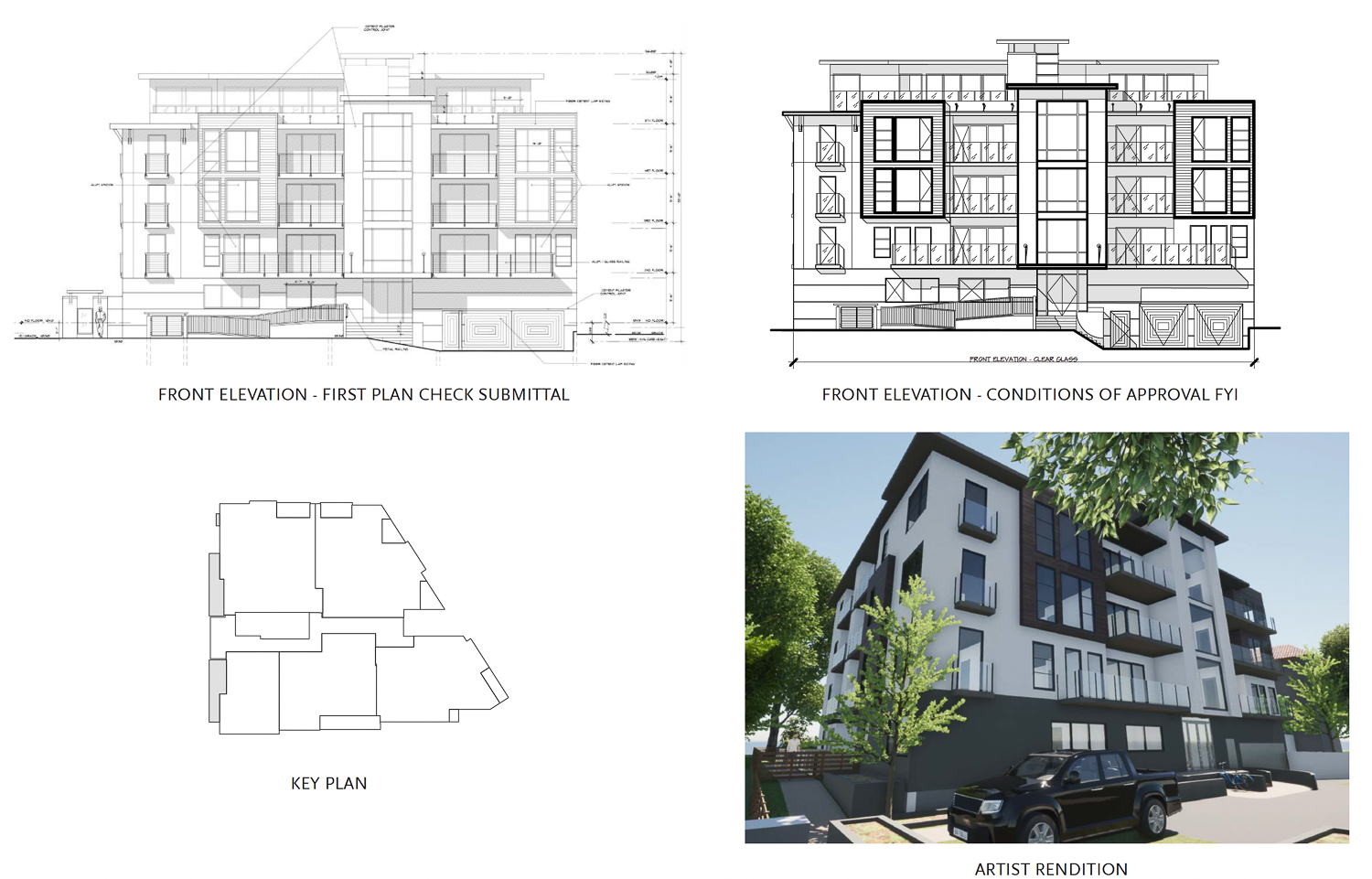 556 El Camino Real facade elevations, rendering by RSS Architecture