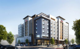 Marriott TowneSuites Hotel at 495 West San Carlos Street, rendering by BDE Architecture