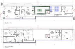 1010V Mission Street floor plans of levels one and two, rendering by SIA Consulting