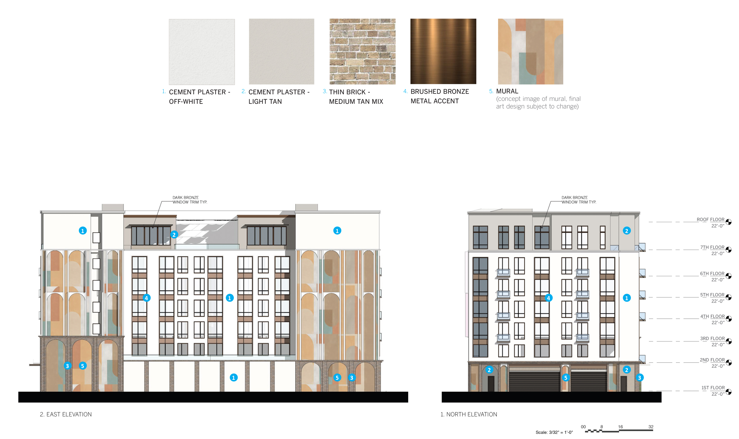 2130 J Street facade elevation, illustration by LPAS Architecture + Design
