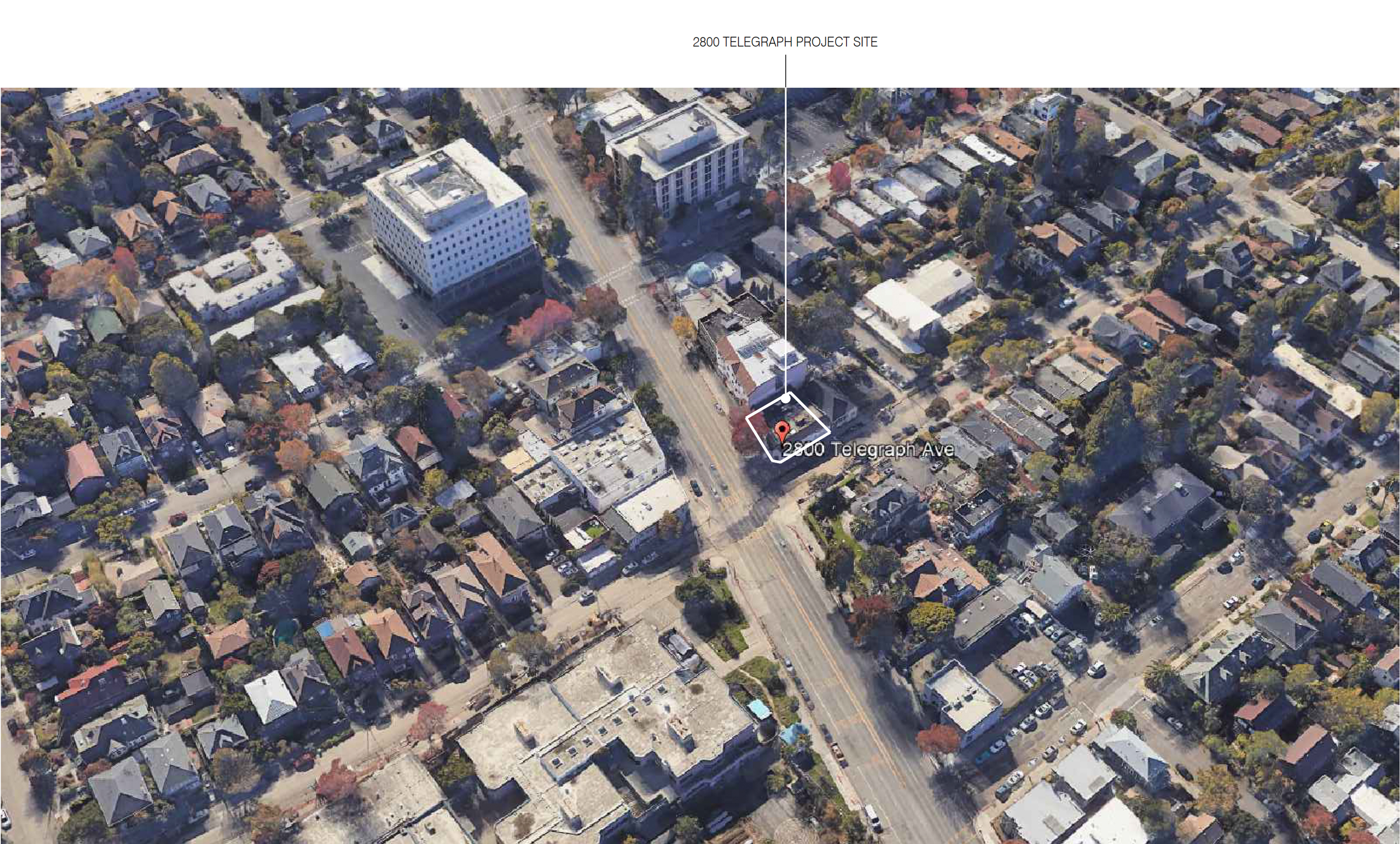 2800 Telegraph Avenue, site map outlined by Trachtenberg Architects