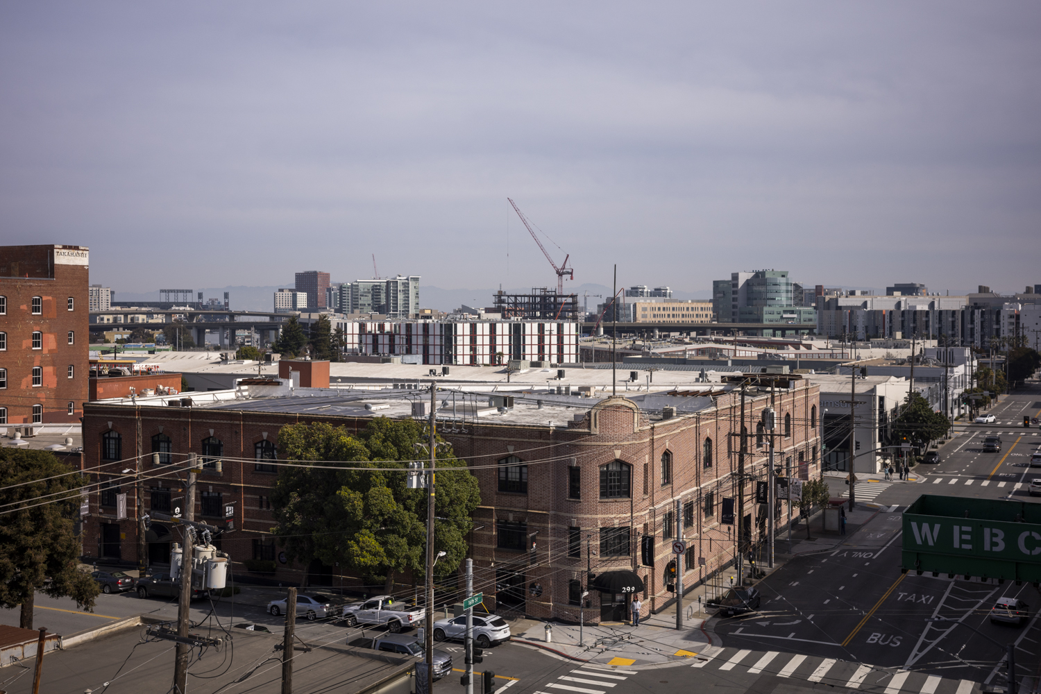 300 Kansas Street view looking towards 1450 Owens Street and Mission Rock along the city skyline, image by author