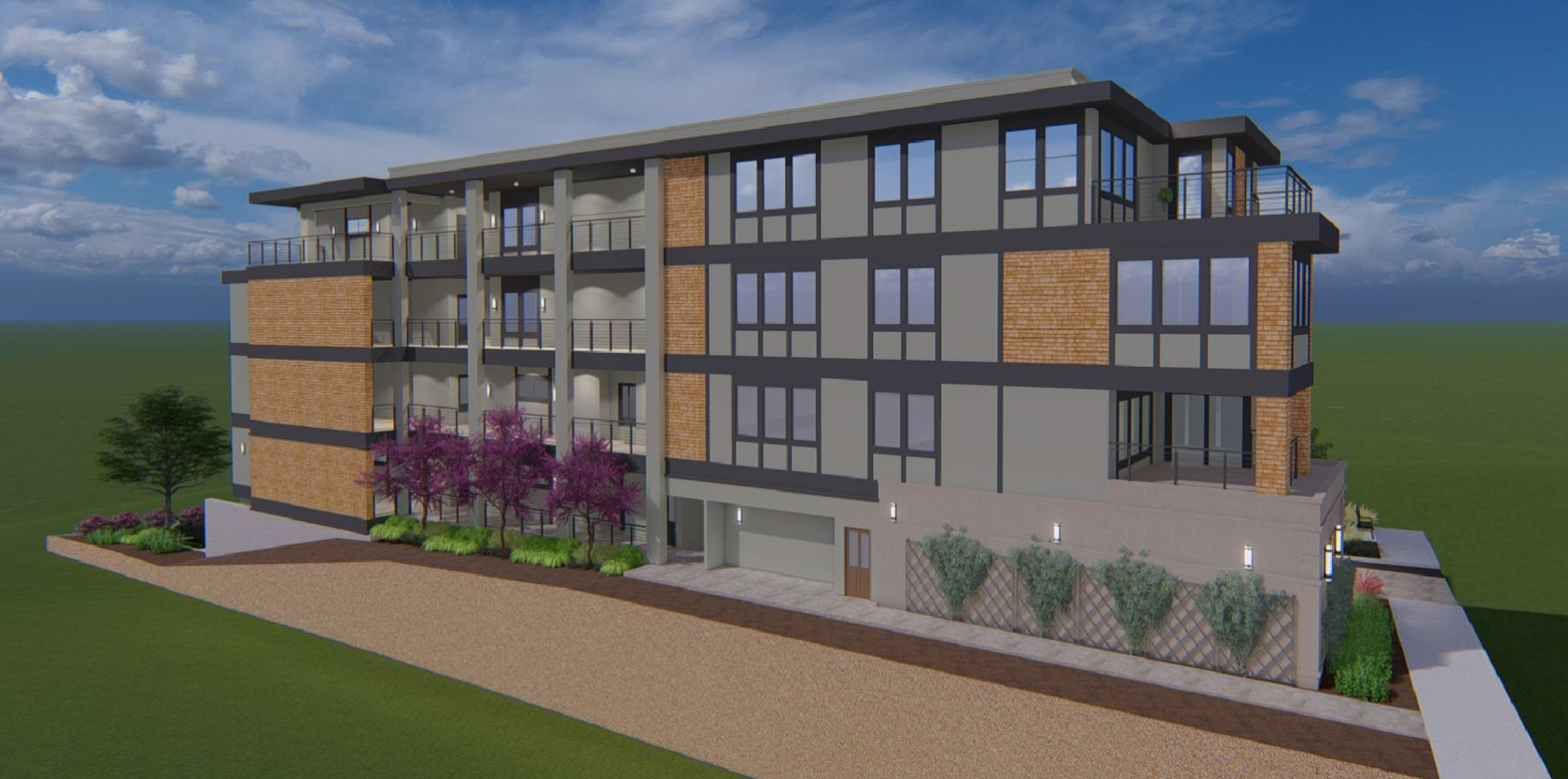 3721 Mount Diablo Boulevard side view, rendering by HDO Architects and Planners