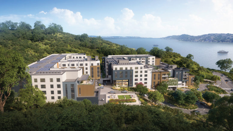 Oak Hill Apartments aerial view, rendering by SVA Architects