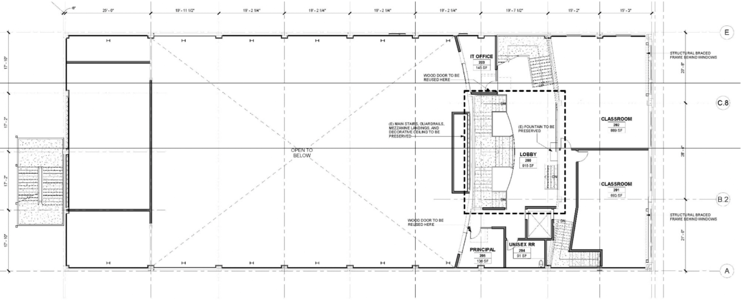 Palace Theater second-level floor plan, image courtesy Maven Commercial