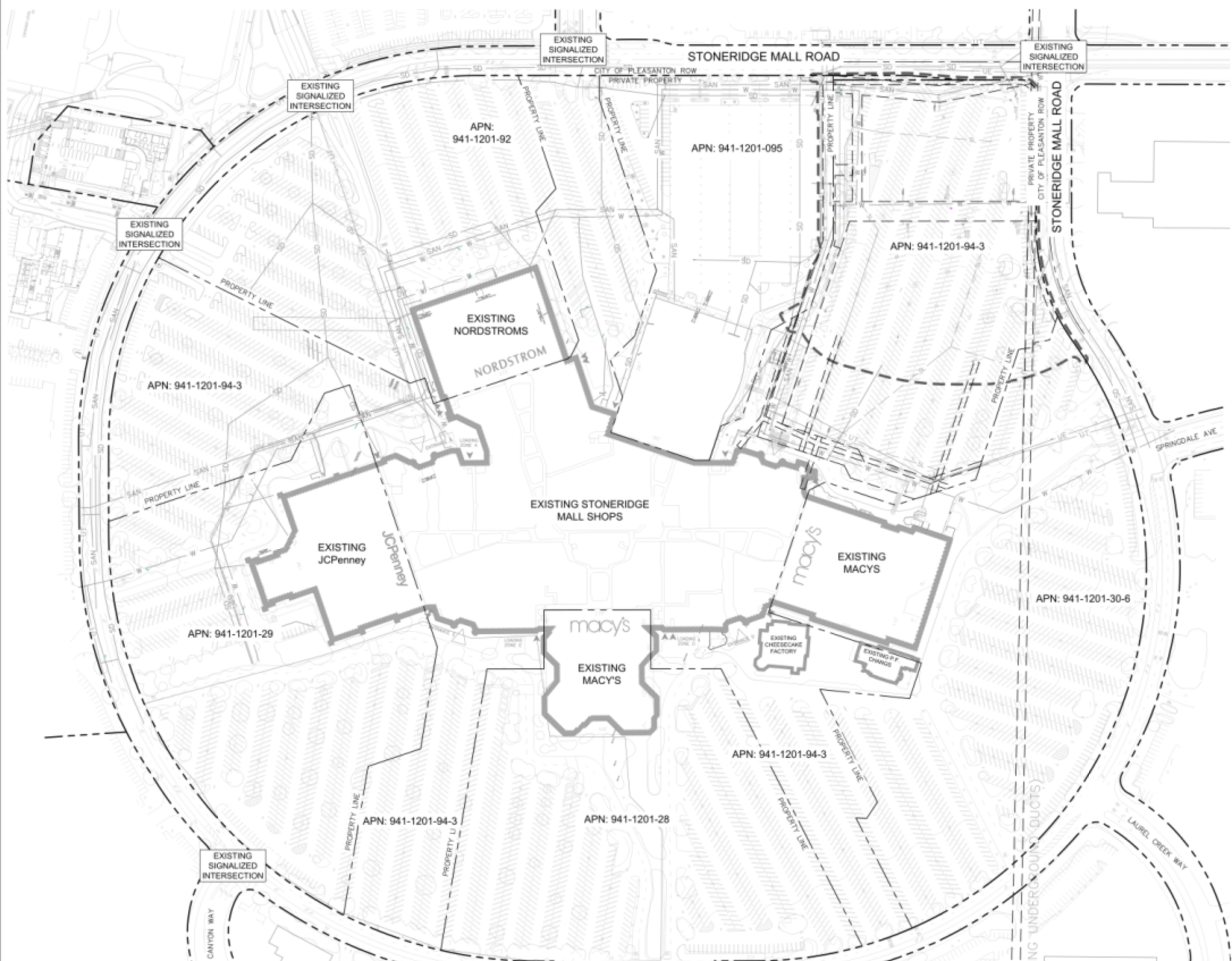 Stoneridge Mall site map, illustration by KTGY