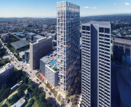 Town Tower at 323 22nd Street aerial view, rendering by Solomon Cordwell Buenz