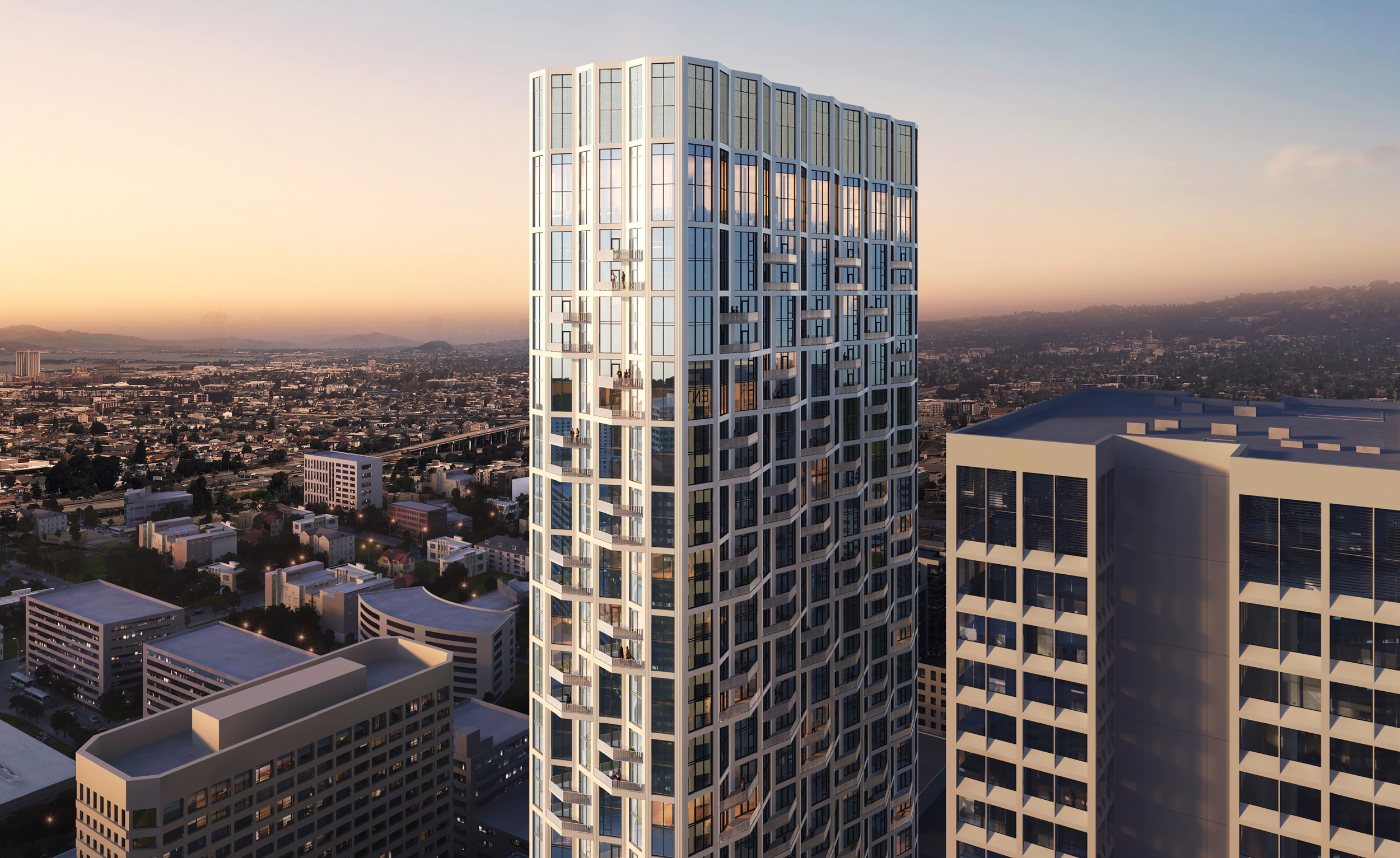 Town Tower at 323 22nd Street updated crown design, rendering by Solomon Cordwell Buenz