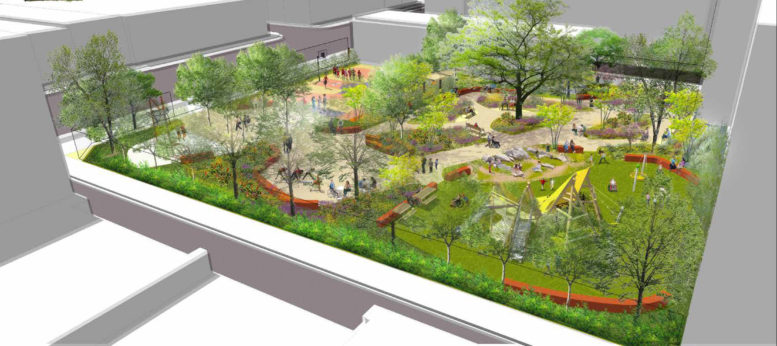 11th and Natoma Street Park potential design, rendering via SF Public Works