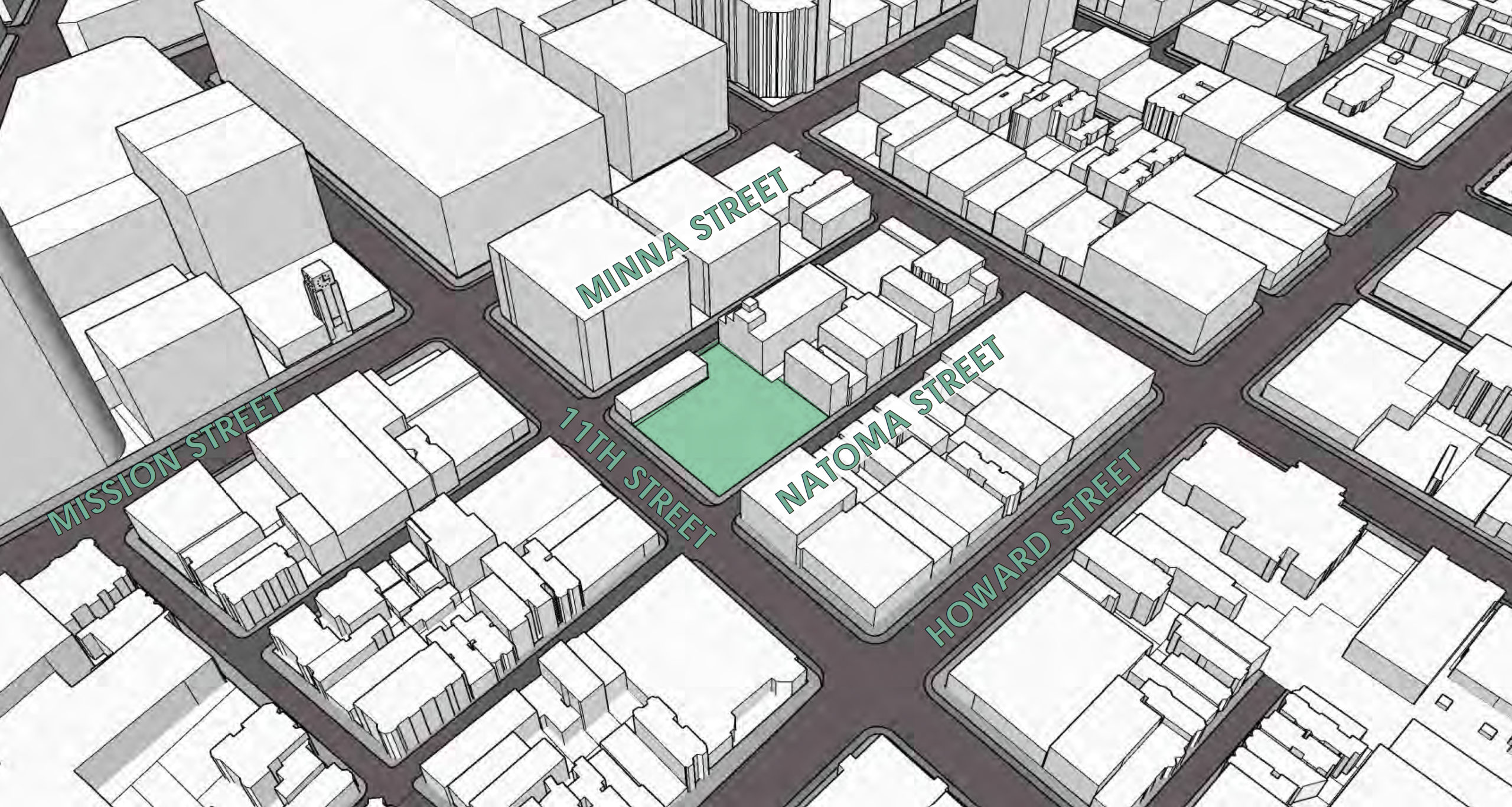 11th and Natoma Street Park site in area context, image via SF Public Works