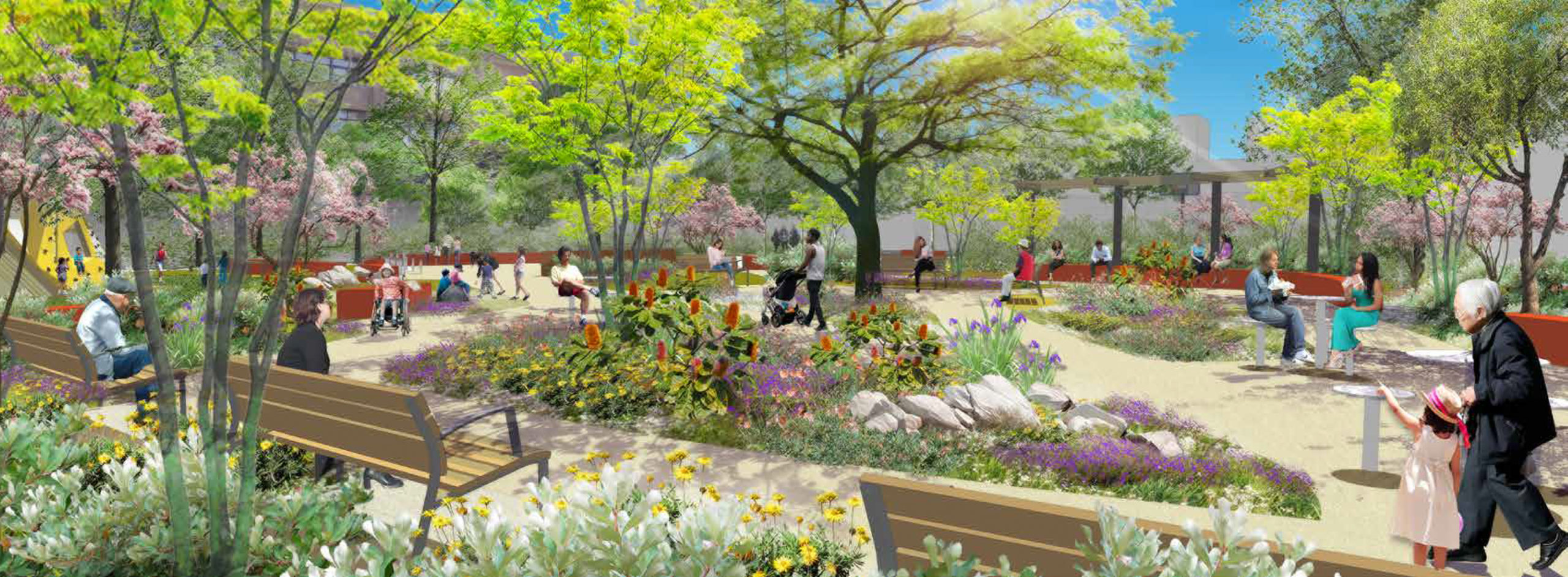 11th and Natoma Street Park visitor view, rendering by SF Public Works