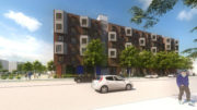 1633 Valencia Street pedestrian view, rendering by David Baker Architects