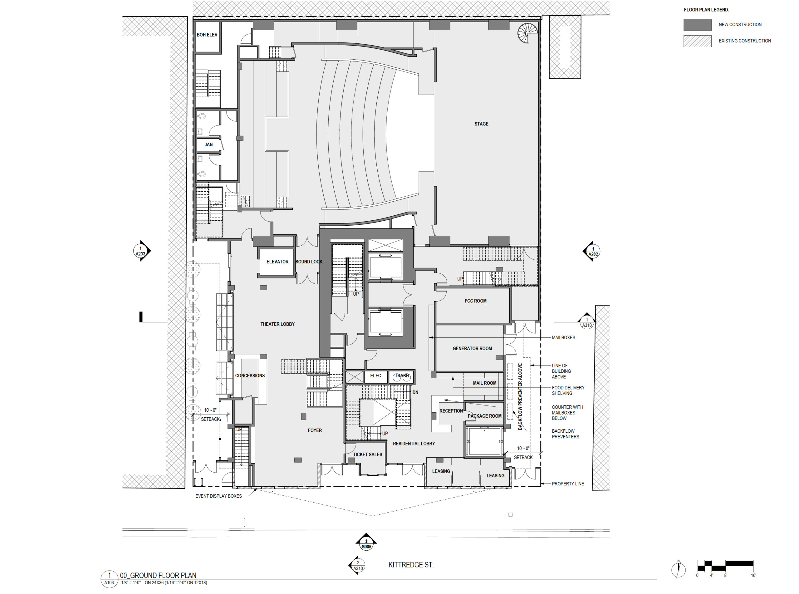 2115 Kittredge Street ground-level floor plan, illustration by Studio KDA