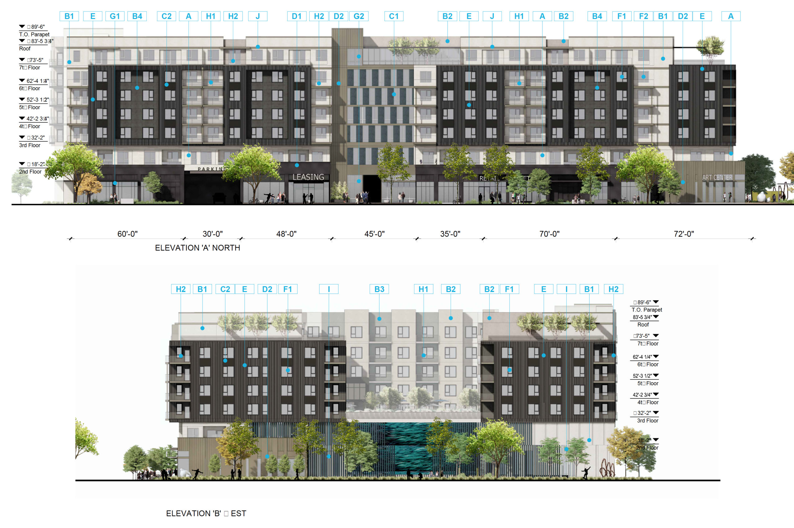 3000 Patrick Henry Drive facade elevation, illustration by KTGY Architects