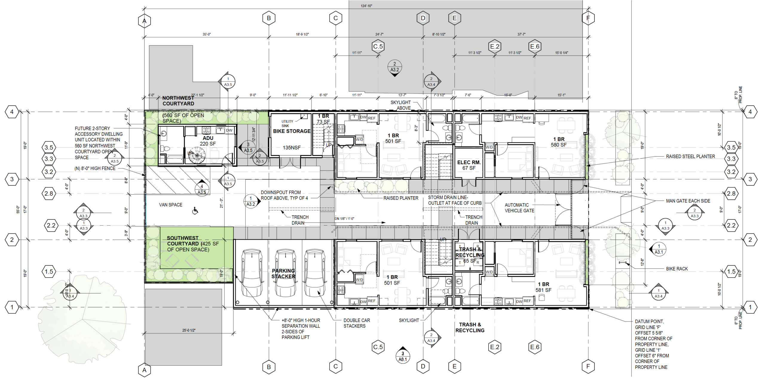 4127 Martin Luther King Jr. Way ground-level floor plan, rendering by Kava Massih Architects