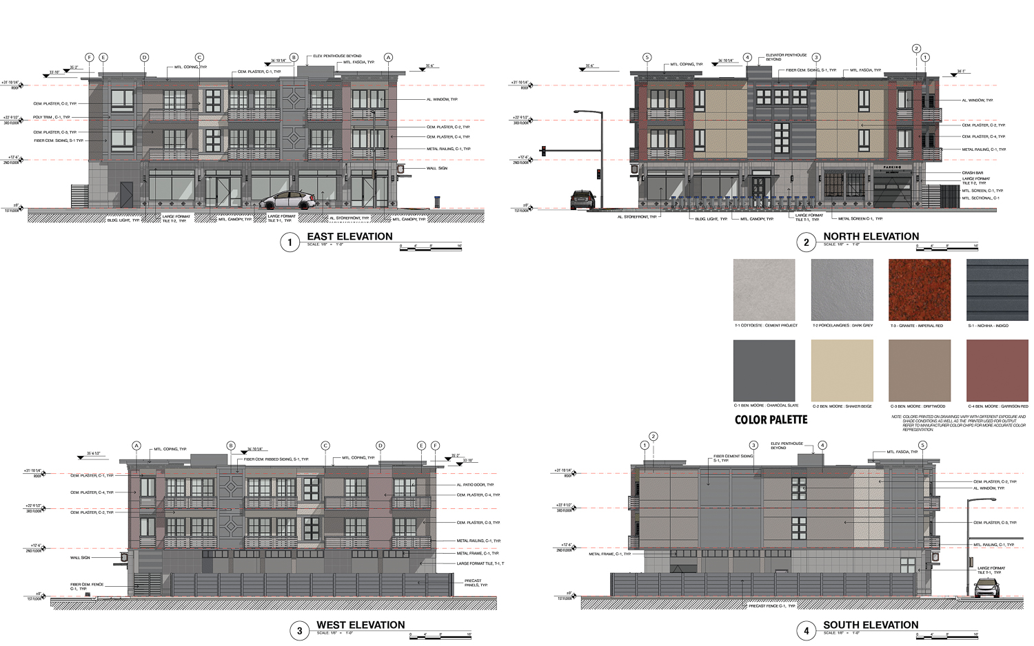 6341 Shattuck Avenue facade elevations, illustrations by SKL Associates