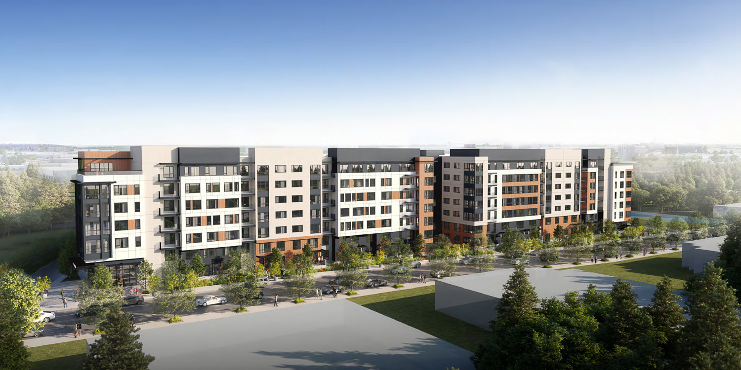 7 South Linden Avenue aerial view, rendering by BDE Architecture