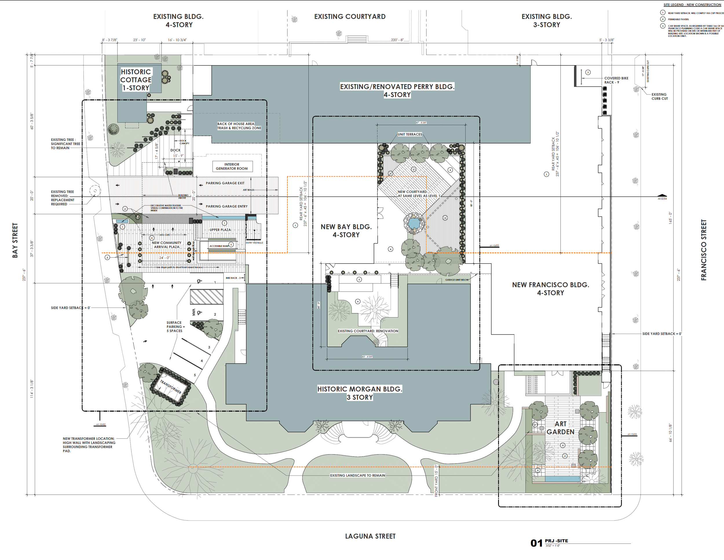 Heritage on the Marina proposed site map, illustration by HKS Architects