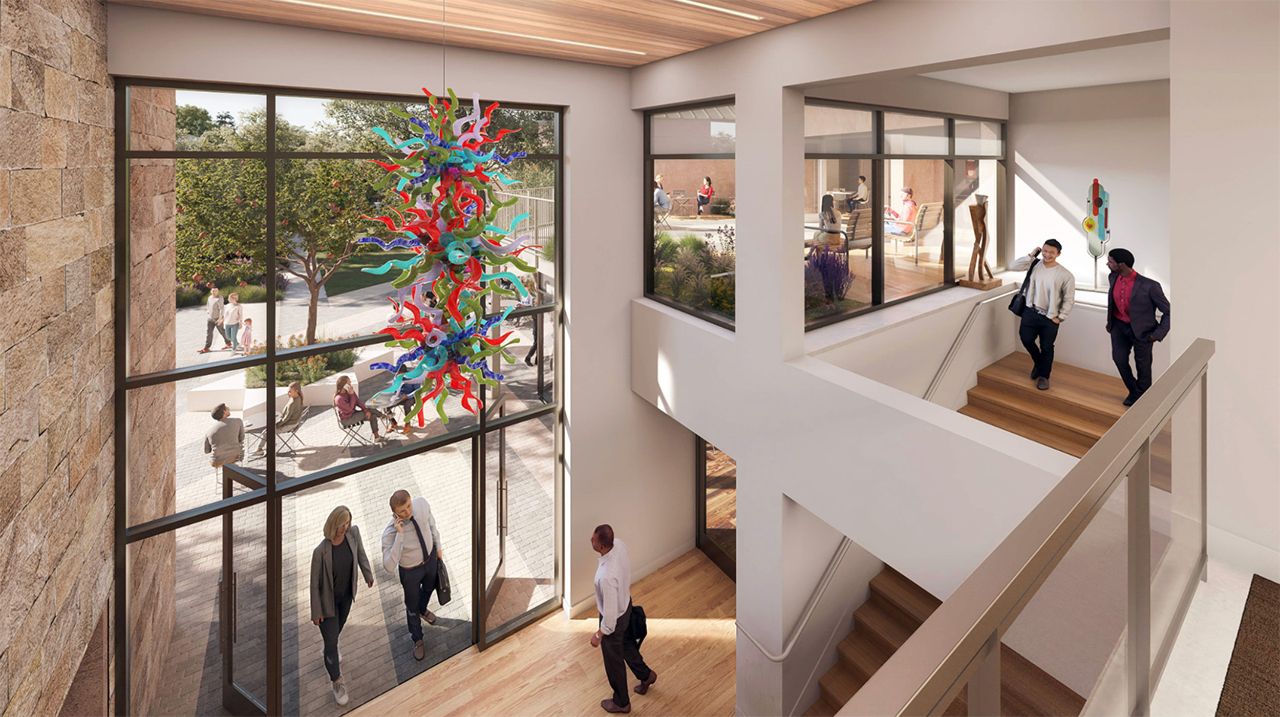 Jewish Community Center of the East Bay proposed interiors, rendering courtesy the JCC