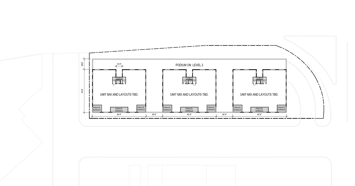 1026 Cotton Street third-level floor plan, illustration via project application