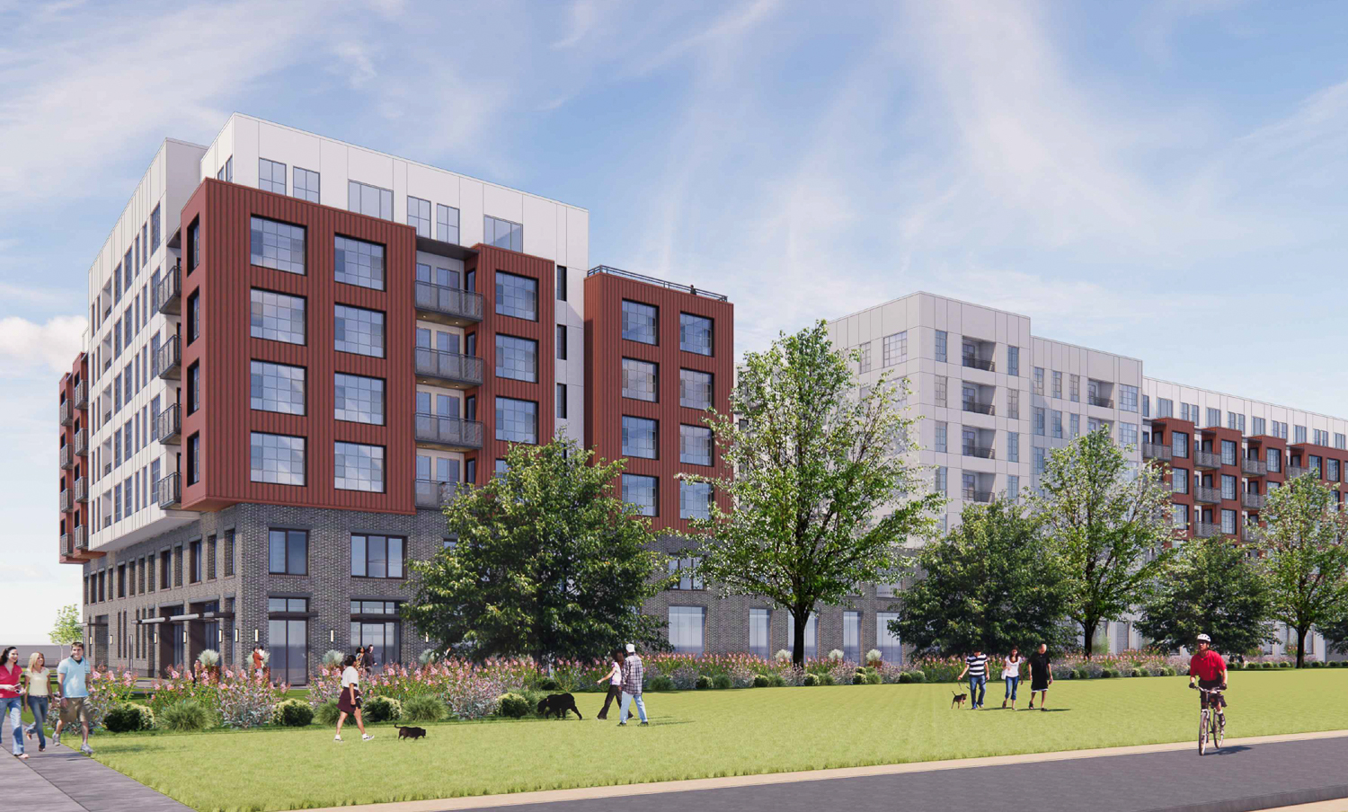 1477 Huntington Avenue seen from Centennial Trail, rendering by KTGY