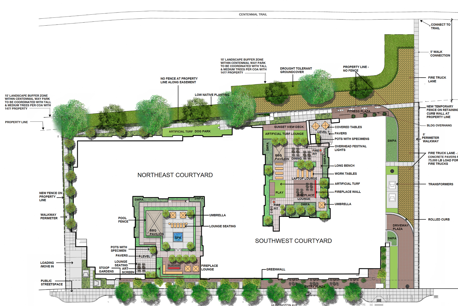 1477 Huntington Avenue site map, illustration by April Philips Design Works