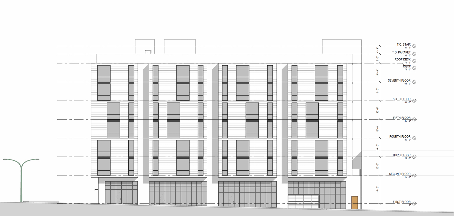 2550 Shattuck Avenue facade elevation, image by Kava Massih Architects