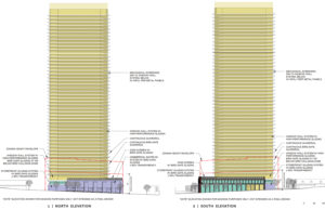 2700 Sloat Boulevard vertical elevation, illustration by Solomon Cordwell Buenz