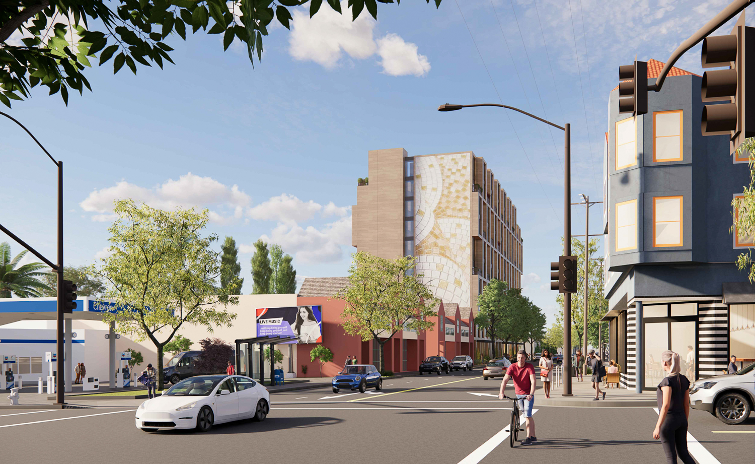 2900 Shattuck Avenue looking north, rendering by Trachtenberg Architects