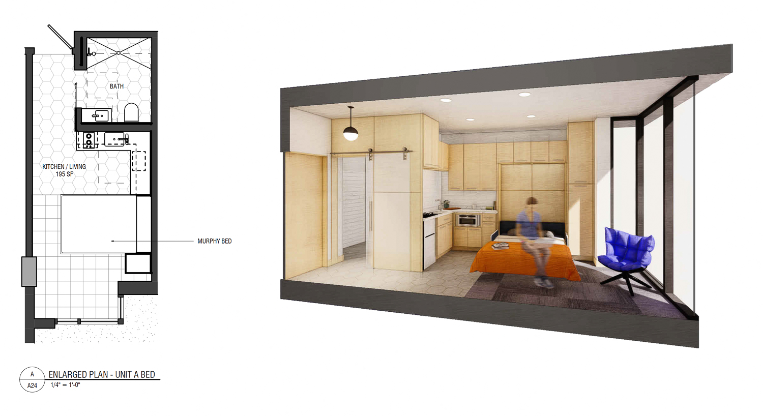401 South Van Ness Avenue bedroom perspective, rendering by Prime Design
