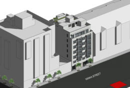 580 Minna Street aerial view, illustration by SIA Consulting