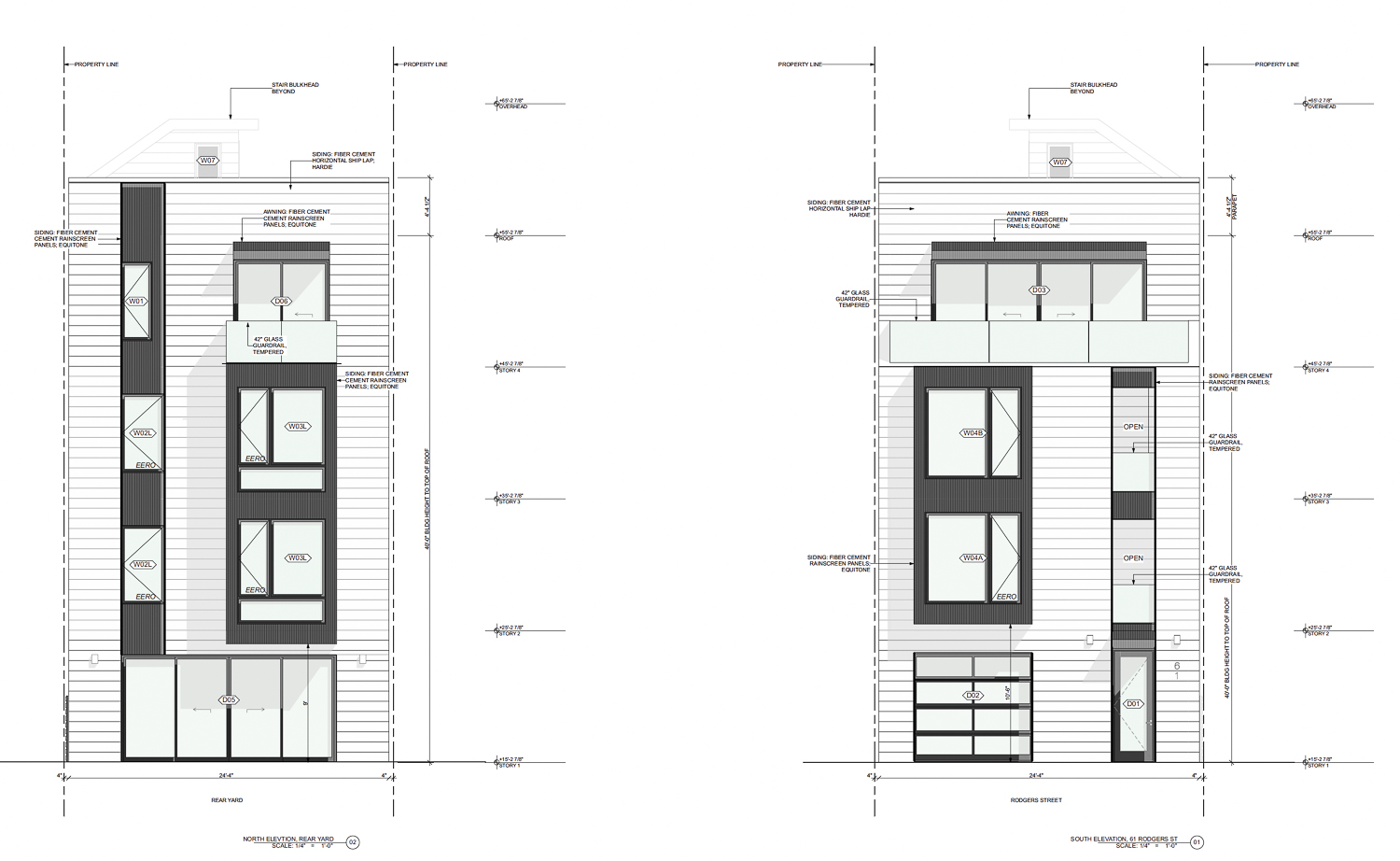 61 Rodgers Street facade elevation, illustration by RG Architecture