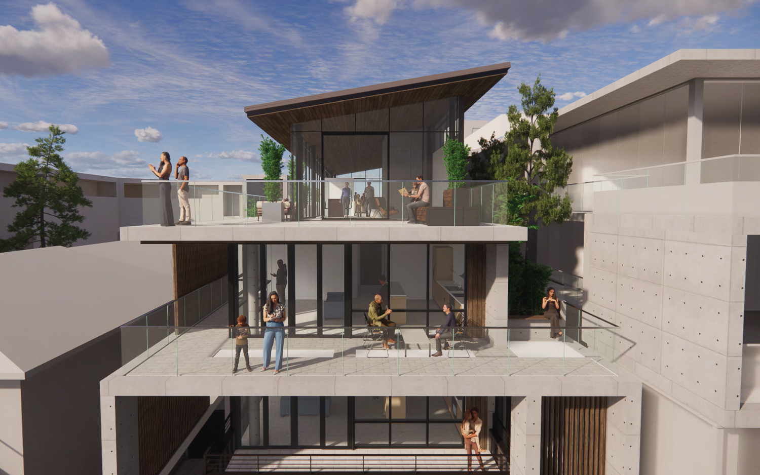 640 Waverley Street residential terrace, rendering by Hayes Group Architects