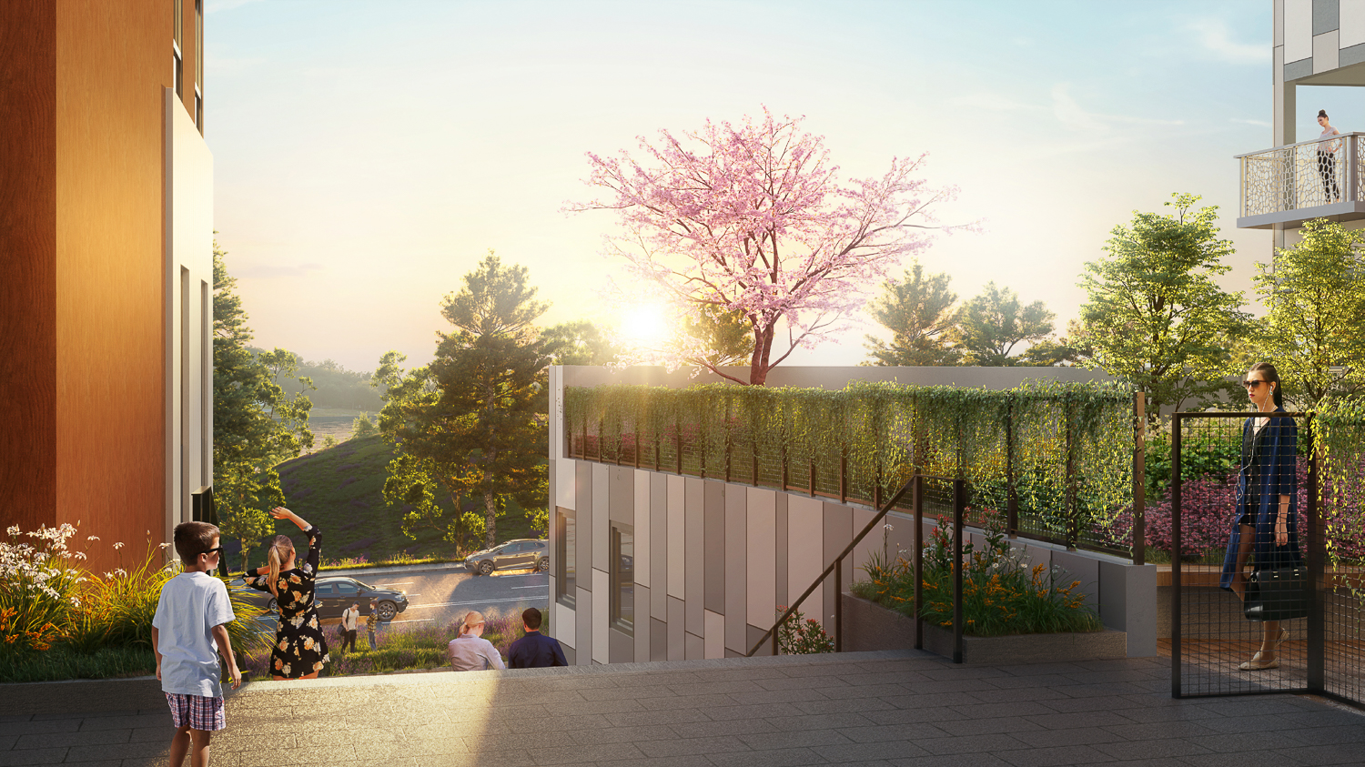 99 Higuera Avenue landscaping area, rendering by BDE Architecture