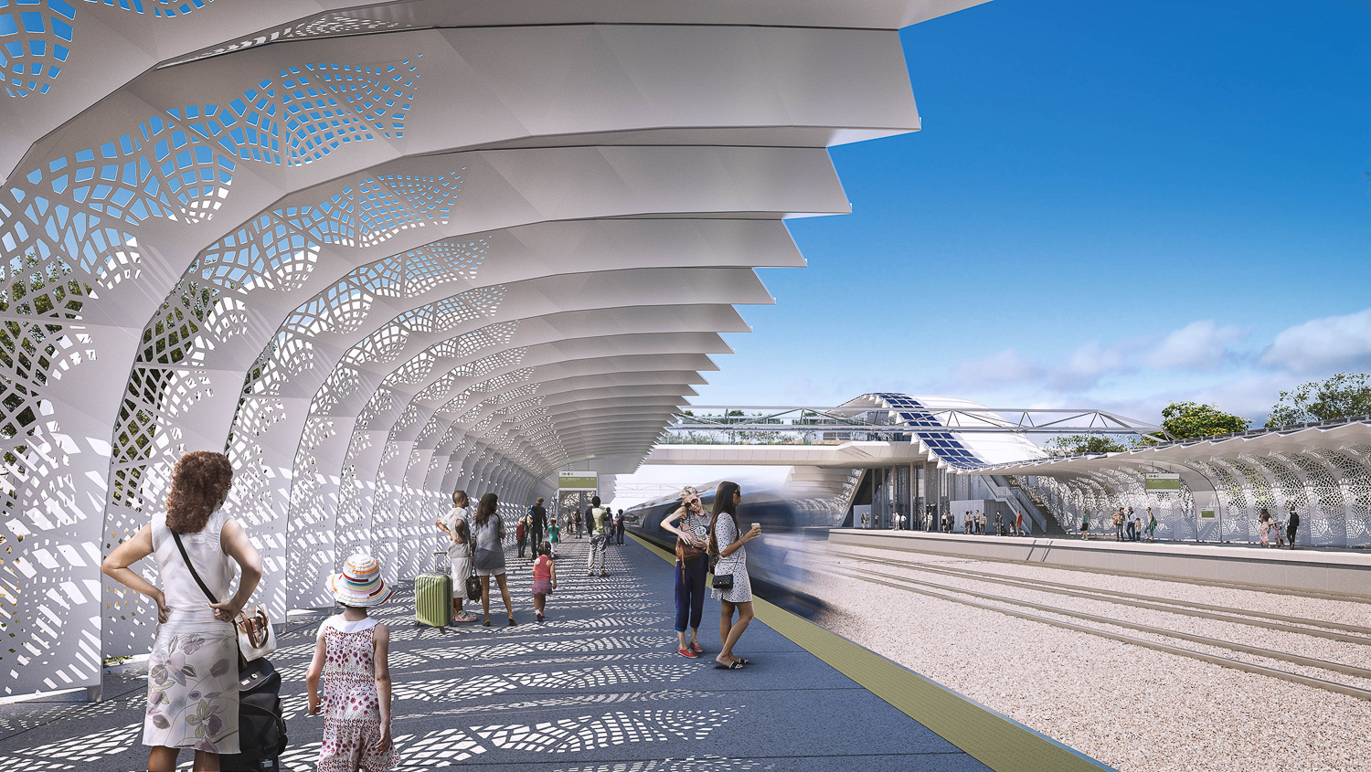 California High-Speed Rail, design by Foster and Partners rendering by Kilograph