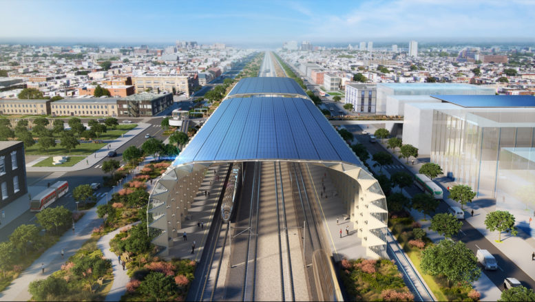 California High-Speed Rail overview, design by Foster and Partners rendering by Kilograph