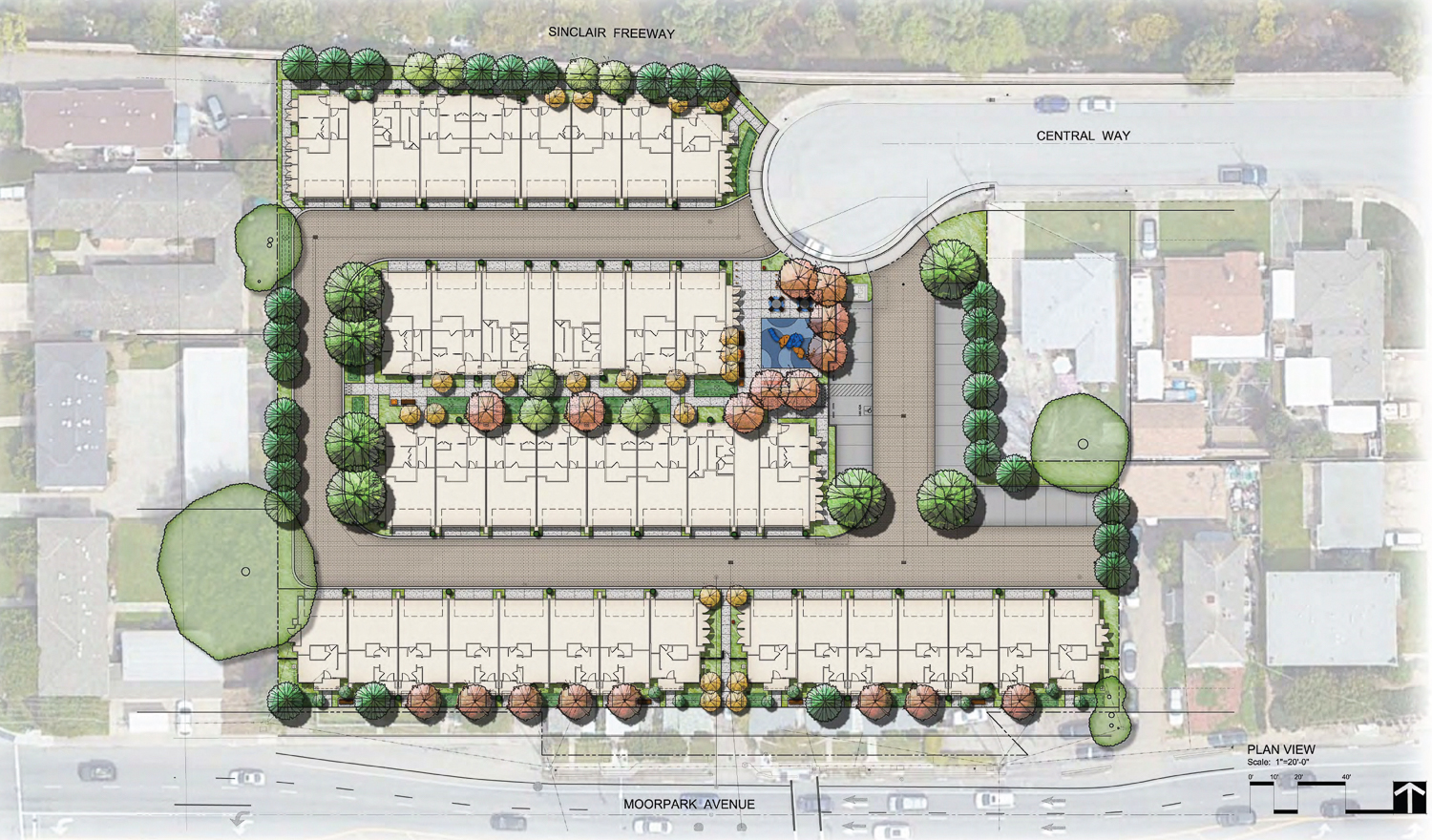 Moorpark Avenue housing project site map, illustration by R3 Studios