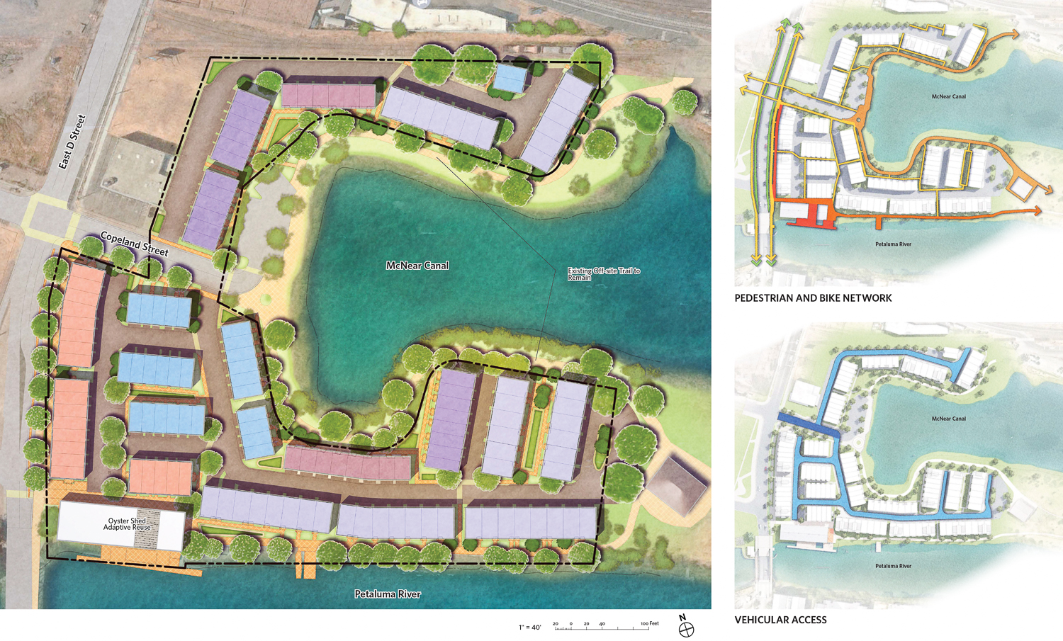 Oyster Cove Apartments site map, illustration by UDA
