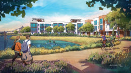 Oyster Cove Apartments waterfront trail, illustration by UDA