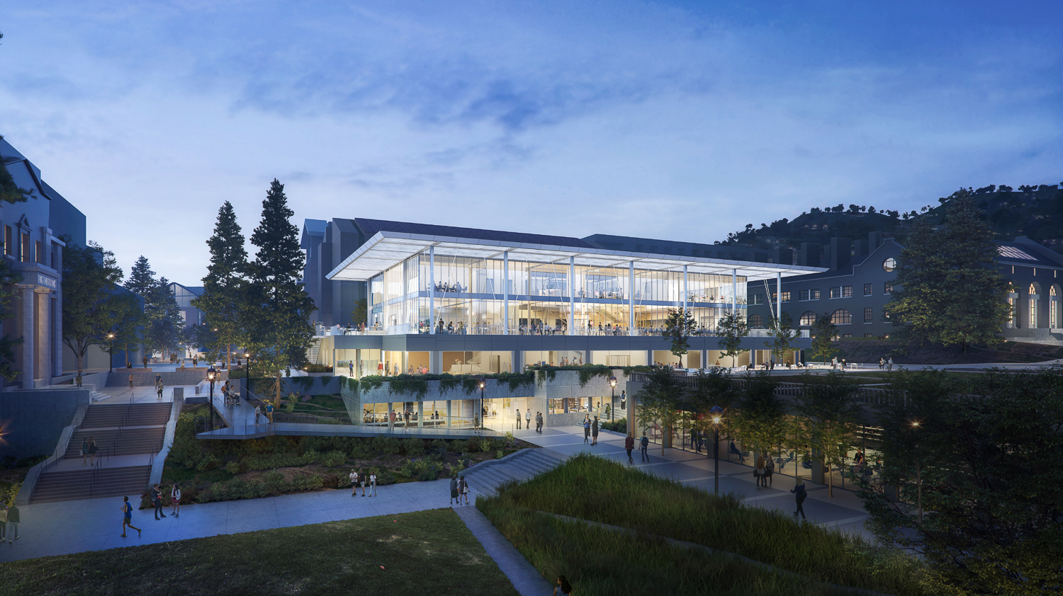 UC Berkeley Engineering Center establishing view, rendering by Skidmore Owings and Merrill