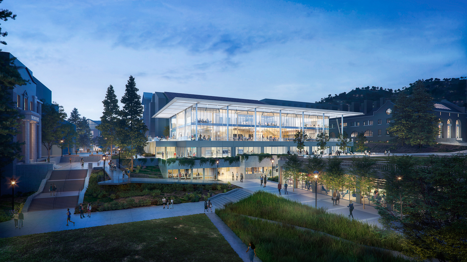 UC Berkeley Engineering Center establishing view, rendering by Skidmore Owings and Merrill