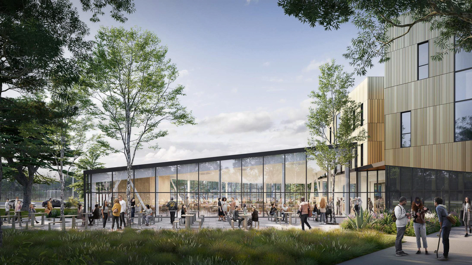 West Campus Green dining center, rendering by EHDD