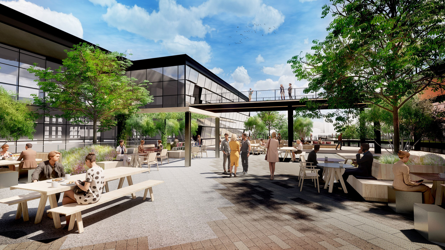 YouTube HQ on-site cafe, rendering by SHoP Architects and Surfacedesign