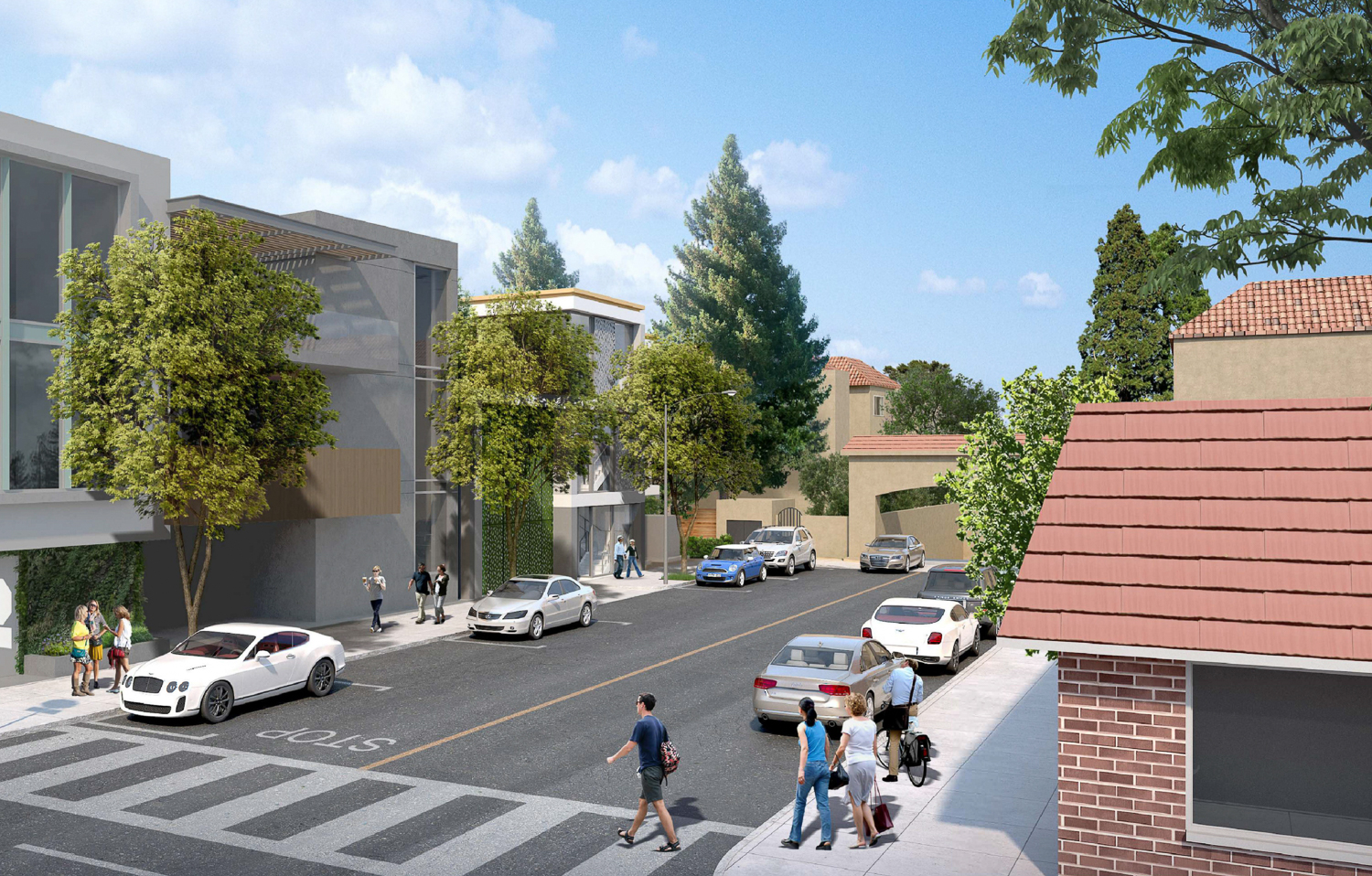 123 Sherman Avenue seen from Grant Avenue and Park Boulevard, rendering by KSH Architects