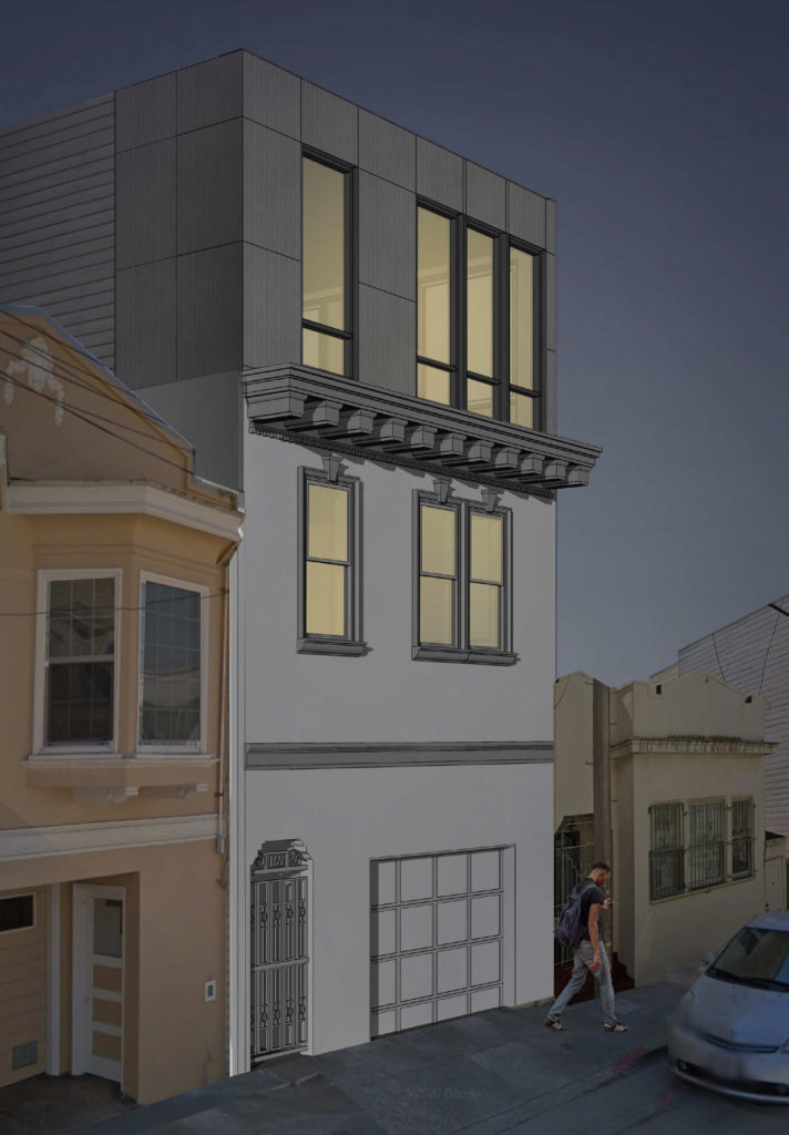 Renderings for 169 Bernard Street and 1270 Pacific Avenue in Nob Hill, San Francisco San
