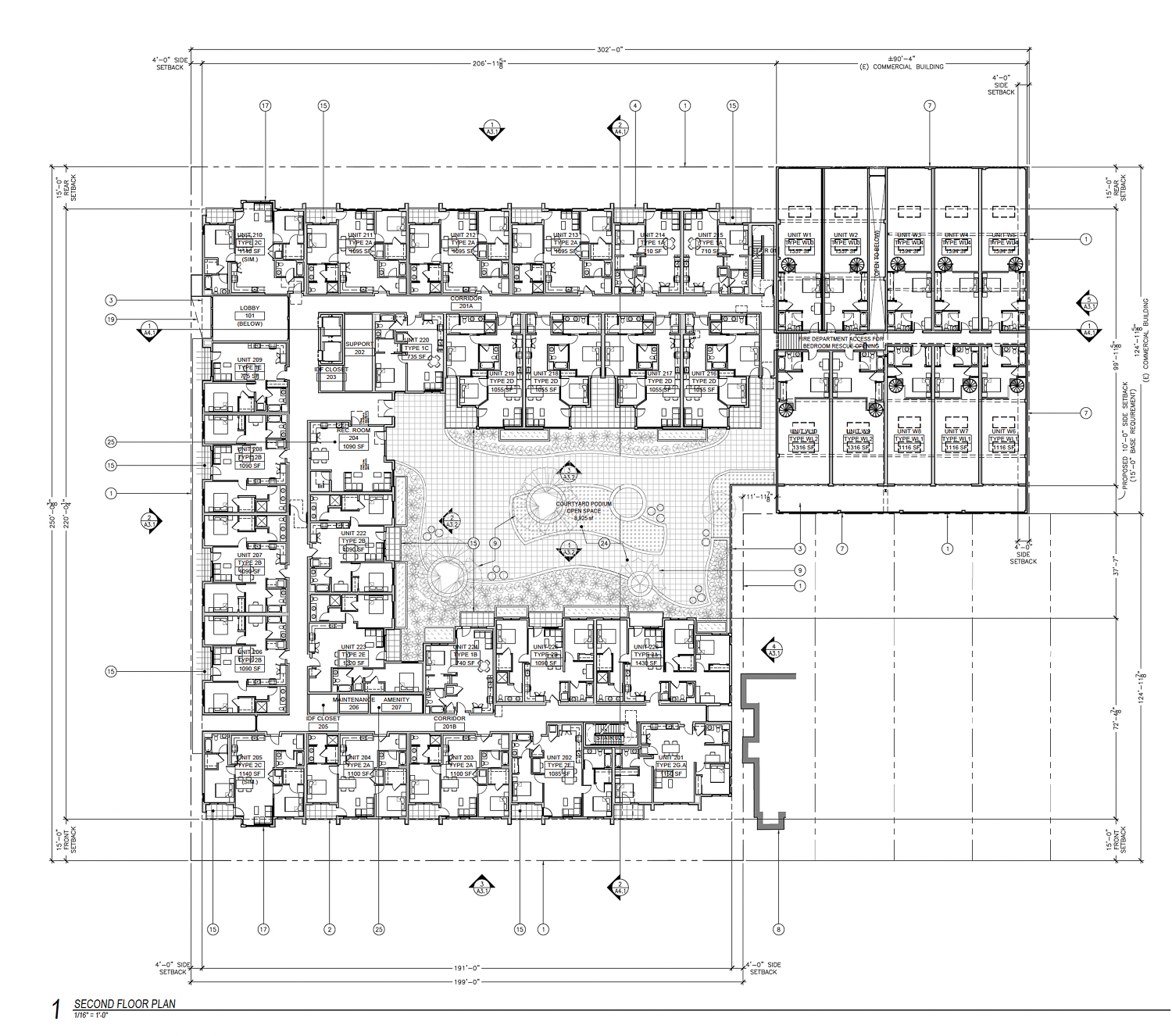2400 Filbert Street second-level floor plan, illustration by Levy Design Partners
