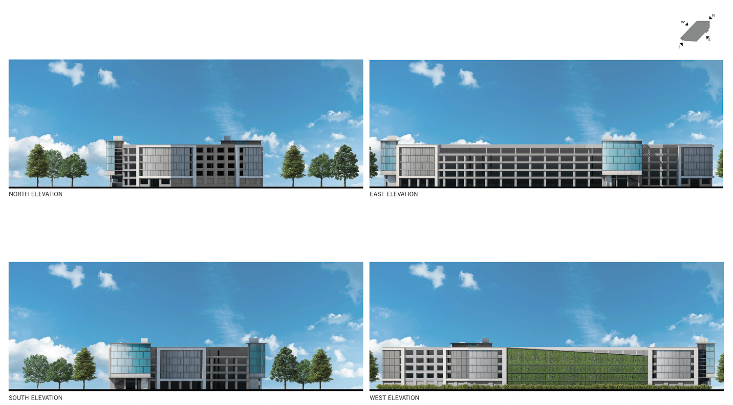 567 Airport Boulevard parking structure elevations, illustration by DES Architects and Engineers